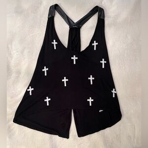 Black Gothic split back tank